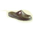 Pantouffles chaussons cuir olive , chasse motif sanglier Fritzmann