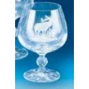 Lot de 6 verres à cognac série claudia en cristal motifs chasse