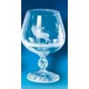 Lot de 6 verres à cognac série claudia en cristal motifs chasse gravés à la main