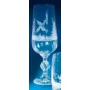 Lot de 6 verres tulipes à bière série claudia en cristal motifs chasse gravés à la main