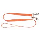 Laisse chien sangle 2 chiens nylon fluo Orange