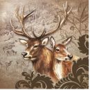 20 serviettes papier cerf et biche