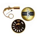 Pistolet miniature Berloque plaqué or dans boite cadeau