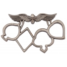 Poing américain 4 doigts décor aigle argent