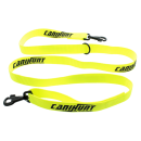 Laisse chien canihunt plate jaune 2 mousquetons 180cm