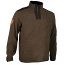 Pull SOMLYS col montant zippé marron