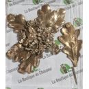 FEUILLE DE CHENE METAL TETE DE SANGLIER PETIT MODELE