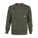 Pull percussion col rond brodé cerf