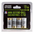 4 CARTOUCHES MINI DEFEND-BALL CAL. 12/50 CHEVROTINE ELASTOMERE