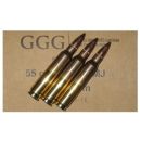 Munitions cartouches à balles GGG cal.223 Rem 5.56x45 FMJ 62gr boîte de 50 cartouches.