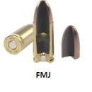 50 Munitions balles MFS cal.9mm Luger FMJ 124gr 8.0g par 1 boite de 50