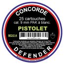 Cartouches CONCORDE DEFENDER cal.9mm pak x25