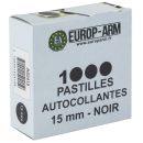 Pastilles autocollantes noir diam.15mm