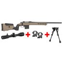Pack Carabine MOSSBERG LR tactical Cal.308Win + lunette 6-24x50 + Bipied
