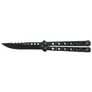  Couteau papillon JOKER Lame 105mm Manche Acier noir