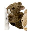 Peluche lapin couché brun NATURE DE BRENNE 17cm
