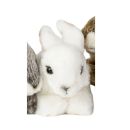 Peluche lapin couché blanc NATURE DE BRENNE 17cm