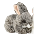 Peluche lapin couché gris NATURE DE BRENNE 17cm