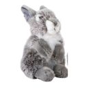 Peluche lapin assis gris NATURE DE BRENNE 18cm