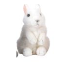 Peluche lapin assis blanc NATURE DE BRENNE 18cm