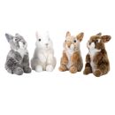Peluches 4 lapins assis 4 couleurs NATURE DE BRENNE 18cm