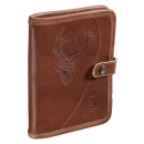 Porte permis RISERVA en cuir marron logo cerf