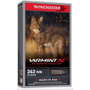 Munitions WINCHESTER varmint X cal.243win 65gr 4.2g par 20