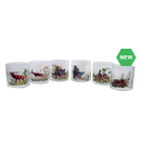 Lot de 6 verres à whisky motifs gibier chasse