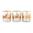 Set de 3 photophores en verre LOVERGREEN cerf