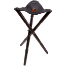 Siège de battue trépied assise en cuir sanglier brodé orange 75cm