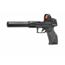 Pack Pistolet TAURUS cal.22lr tx22 toro optic ready noir + point rouge Frenzy S 17x21 + réducteur A-Tec 
