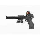 Pistolet TAURUS cal.22lr tx22 toro optic ready noir + point rouge Frenzy S 17x21 + réducteur A-Tec + lampe laser