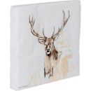 20 serviettes en papier cerf fond blanc