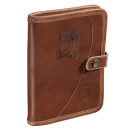 Porte permis RISERVA en cuir marron logo sanglier taille M