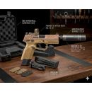 Pack pistolet FN HERSTAL FN 502 cal.22lr TAN FDE + point rouge vector Frenzy S fde + silencieux Aimsport 