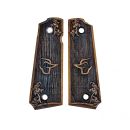 PLAQUETTES BOIS PT1911 FLOWER LOGO TAURUS POUR TAURUS 1911