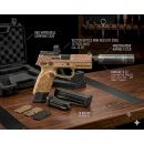 Pack pistolet FN HERSTAL FN 502 cal.22lr TAN FDE + point rouge vector Frenzy S noir + silencieux Aimsport 