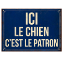 Pancarte décorative chien LOVERGREEN humoristique chasse