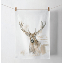 Torchon de cuisine LOVERGREEN dessin tête de cerf 