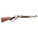 Carabine à levier de sous garde HUGTEK SNSE crosse bois boitier nickel cal.45-70 gvt canon 51cm 