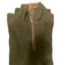 Pull zippé LOVERGREEN marron brodé