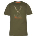 T-shirt PINEWOOD dessin cerf kaki femme 