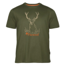 T-shirt PINEWOOD kaki dessin cerf 