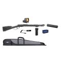 Pack Carabine DERYA ARMS TM22 tactique cal.22lr noir avec point rouge VEOPTIC poignée bipied laser silencieux balles fourreau