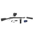 Pack Carabine DERYA ARMS TM22 tactique cal.22lr noir avec point rouge VECTOR optics 1x25 poignée bipied laser silencieux balles fourreau