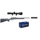 Pack Carabine CVA rimfire basic cal.22lr avec lunette 3-9x40 + silencieux 1/2x28+ 50 munitions
