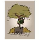 T-shirt pêche Chasseur dans l'arbre