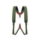 Double bretelle RISERVA en Cordura vert et cuir