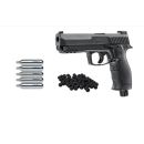 Pack Pistolet auto defense CO2 Walther Umarex T4E HDP 50 cal. 50 + 50 billes + 5 CO2