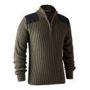 Pull Deerhunter à col zippé Rogaland Brown Leaf melange